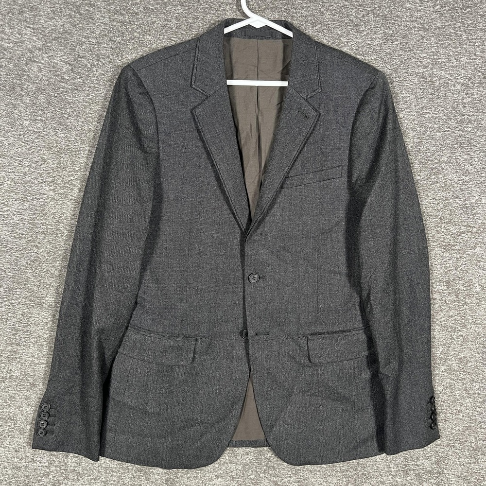 AllSaints Blazer Mens 36 Gray Howth Wool Blend Two Button Sport Coat Jacket‎